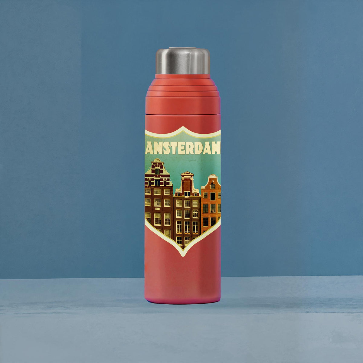 Amsterdam Travel Sticker: Vintage-style Suitcase, Laptop Decal