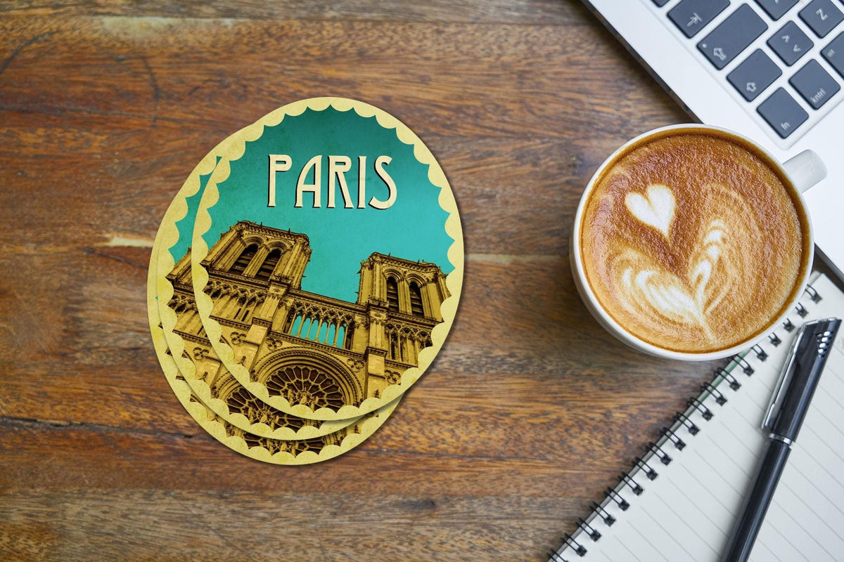 Paris Travel Sticker: Vintage style Decal for Laptop, Suitcase