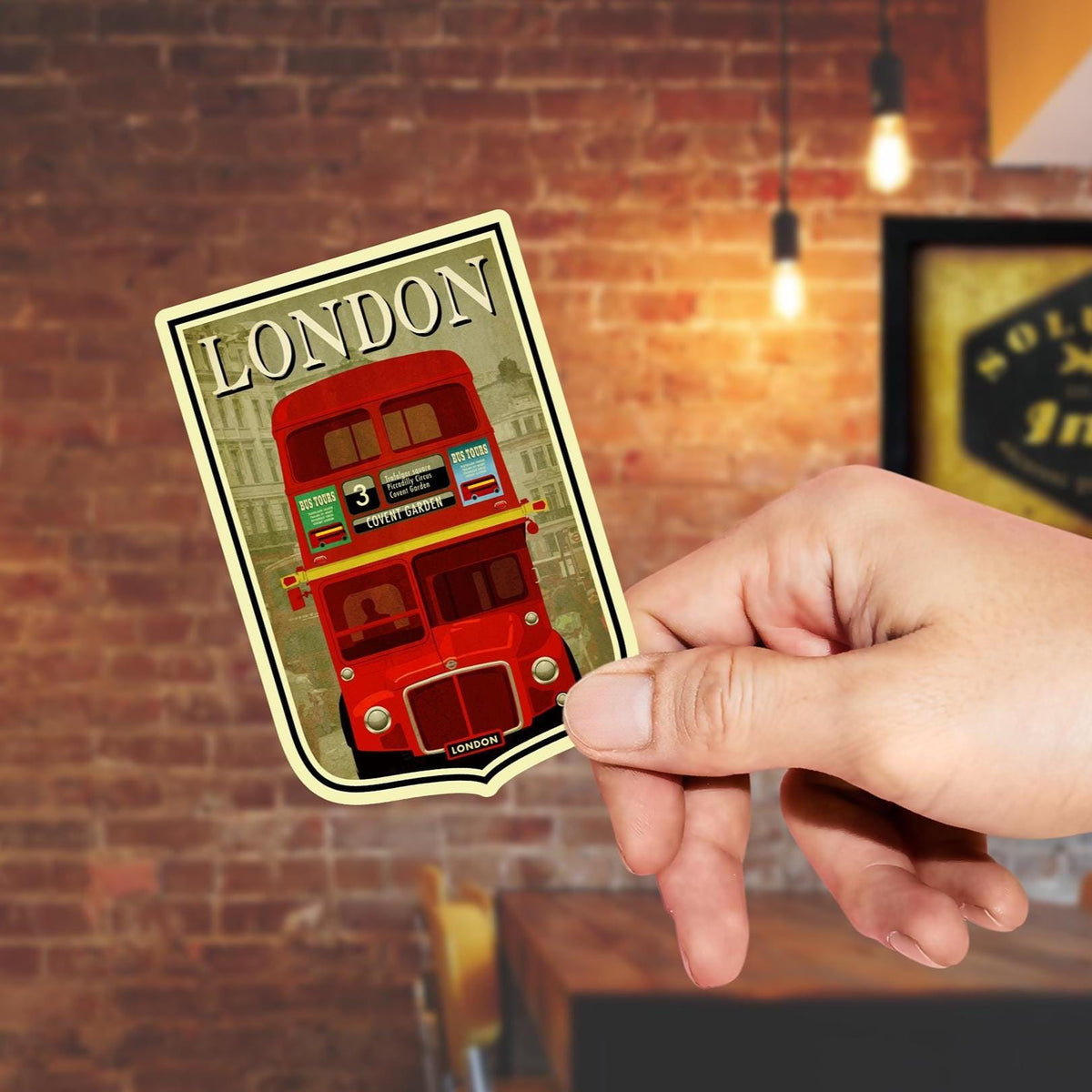 London Travel Sticker: Vintage style England Suitcase Decal