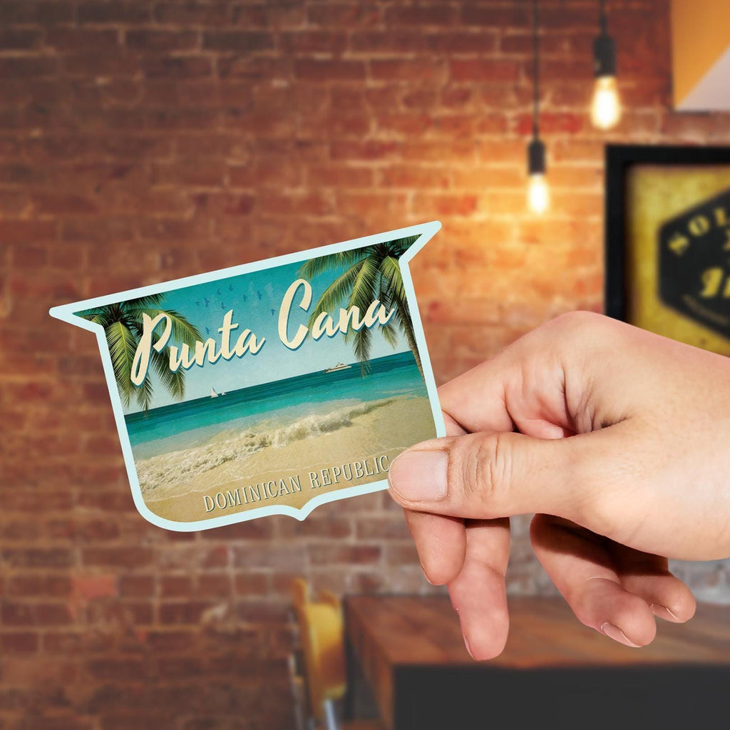 Punta Cana Travel Sticker: Vintage Suitcase Decal, Dominican Republic