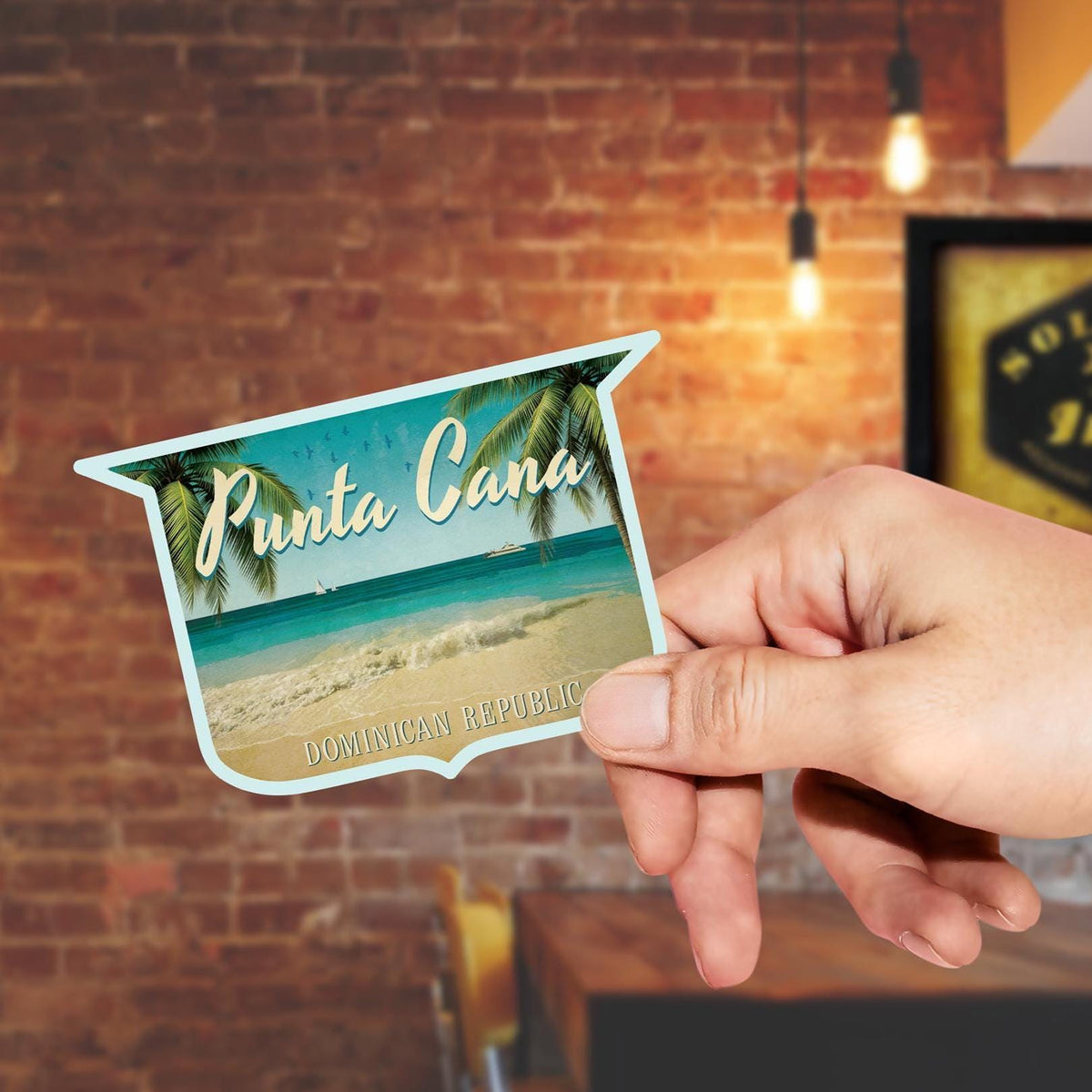 Punta Cana Travel Sticker: Vintage Suitcase Decal, Dominican Republic