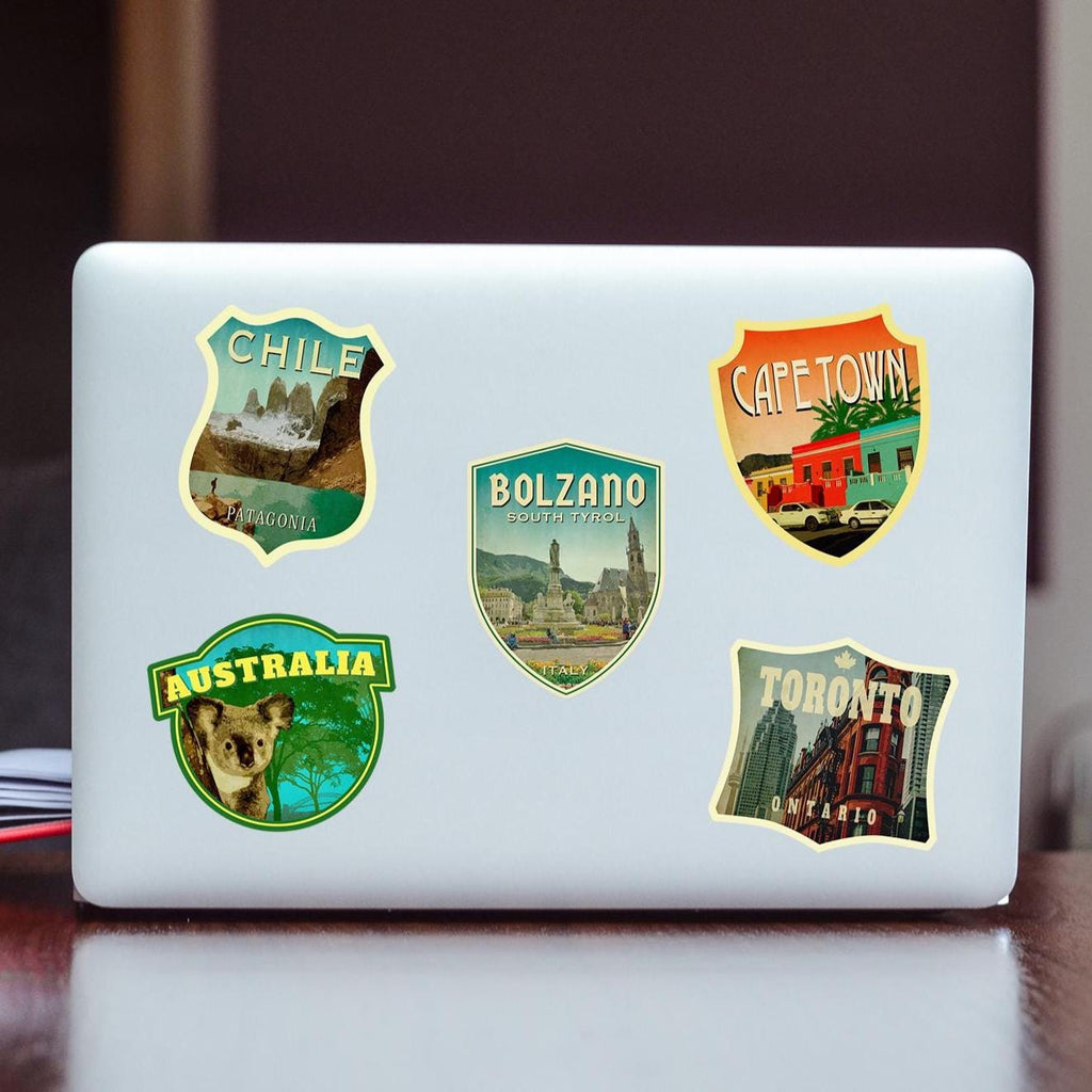 Bolzano Italy Travel Sticker: Vintage Suitcase Luggage Decal