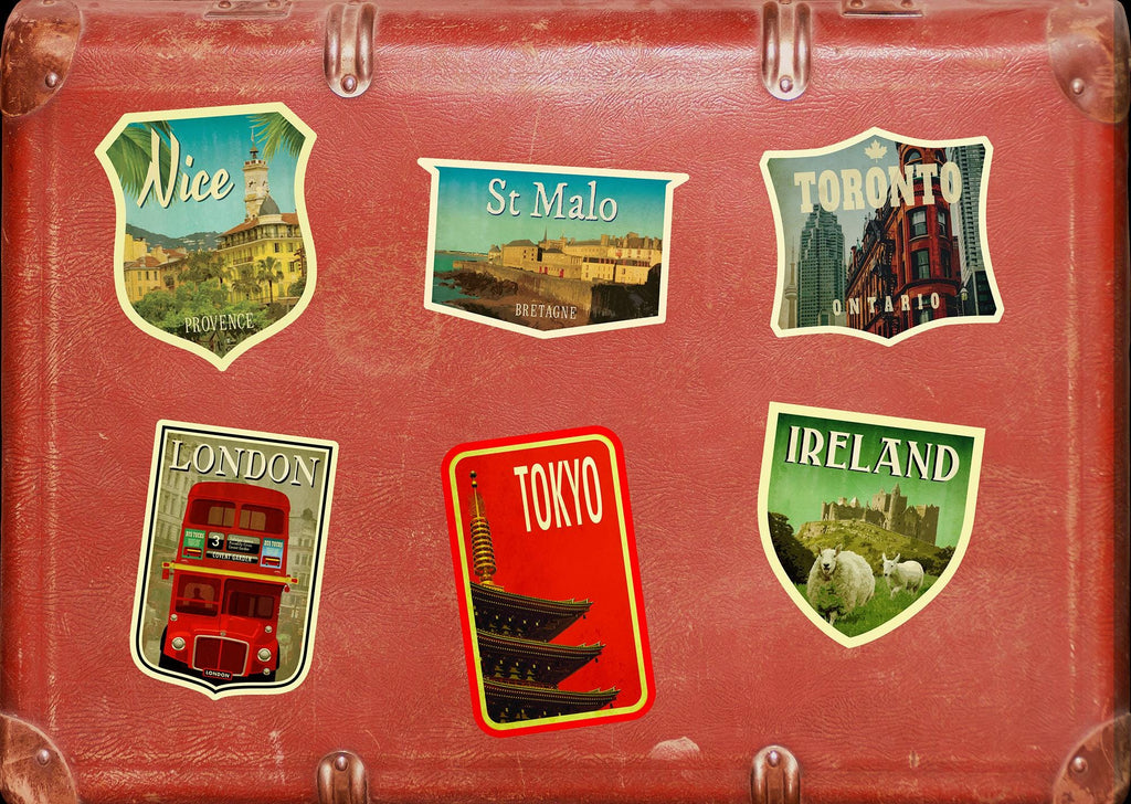 St Malo France Travel Sticker: Vintage-Style Luggage Decal