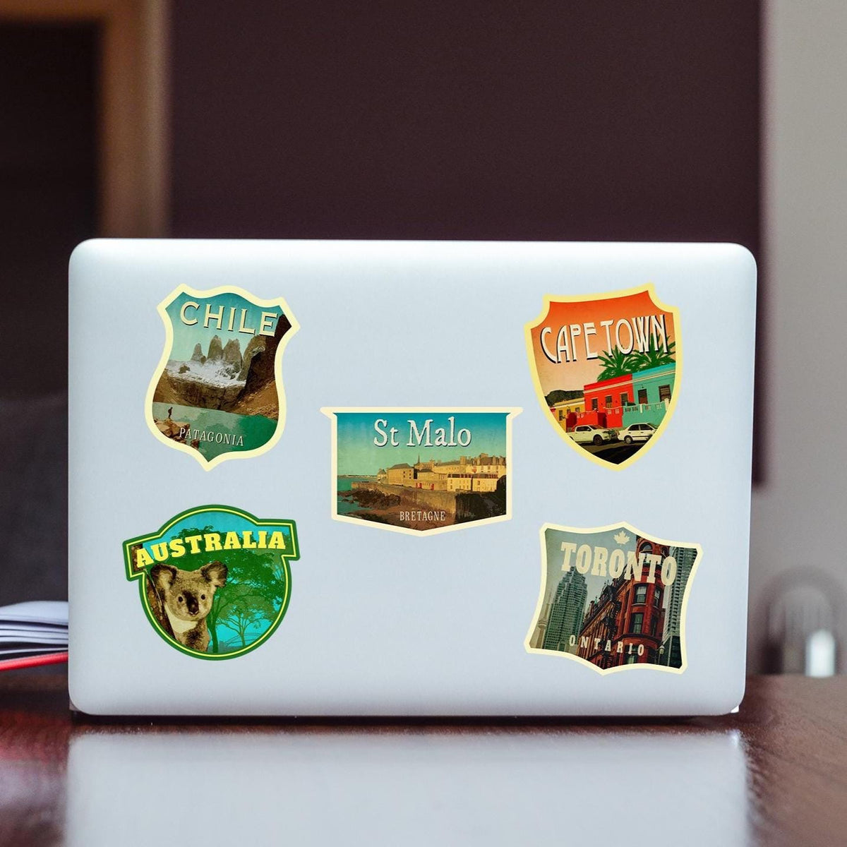 St Malo France Travel Sticker: Vintage-Style Luggage Decal