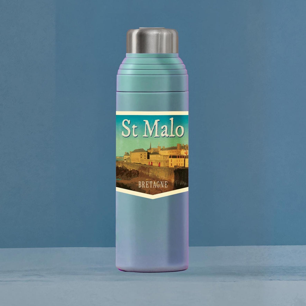 St Malo France Travel Sticker: Vintage-Style Luggage Decal
