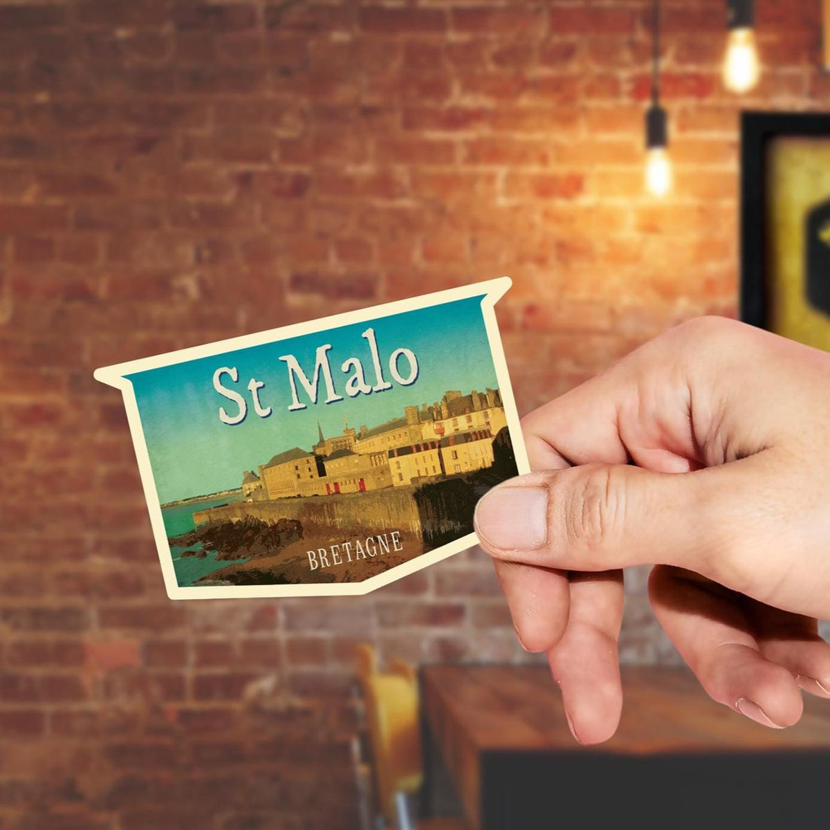 St Malo France Travel Sticker: Vintage-Style Luggage Decal