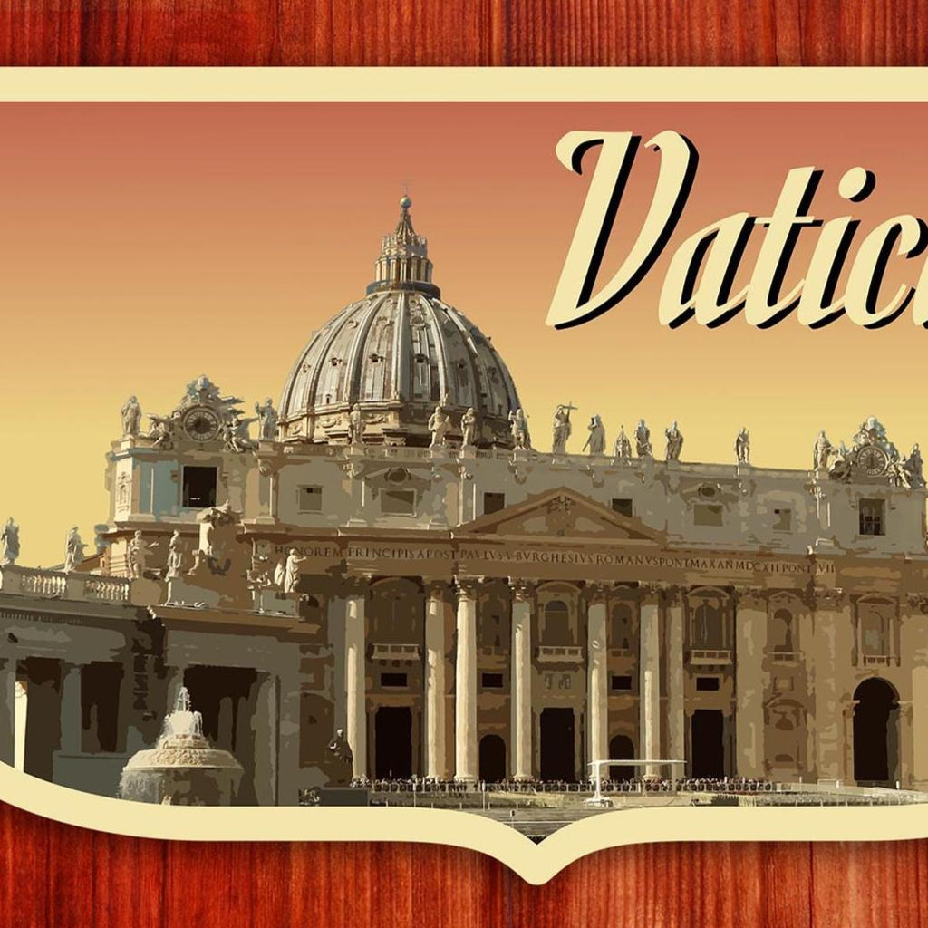 Vatican City Travel Sticker: Vintage-Style Luggage Decal