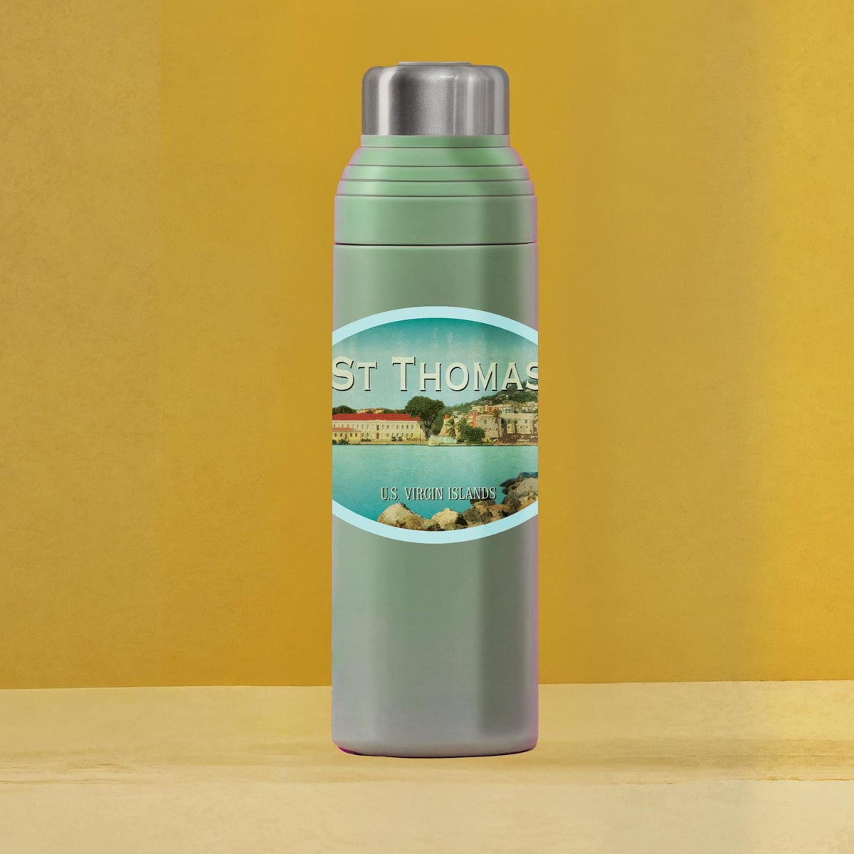 St Thomas Virgin Islands Travel Sticker: Vintage Suitcase Decal