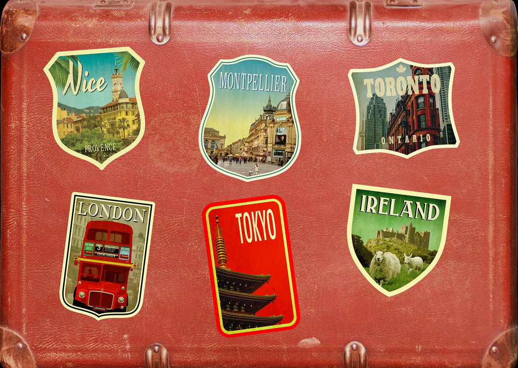 Montpellier France Travel Sticker: Vintage-Style Luggage Decal