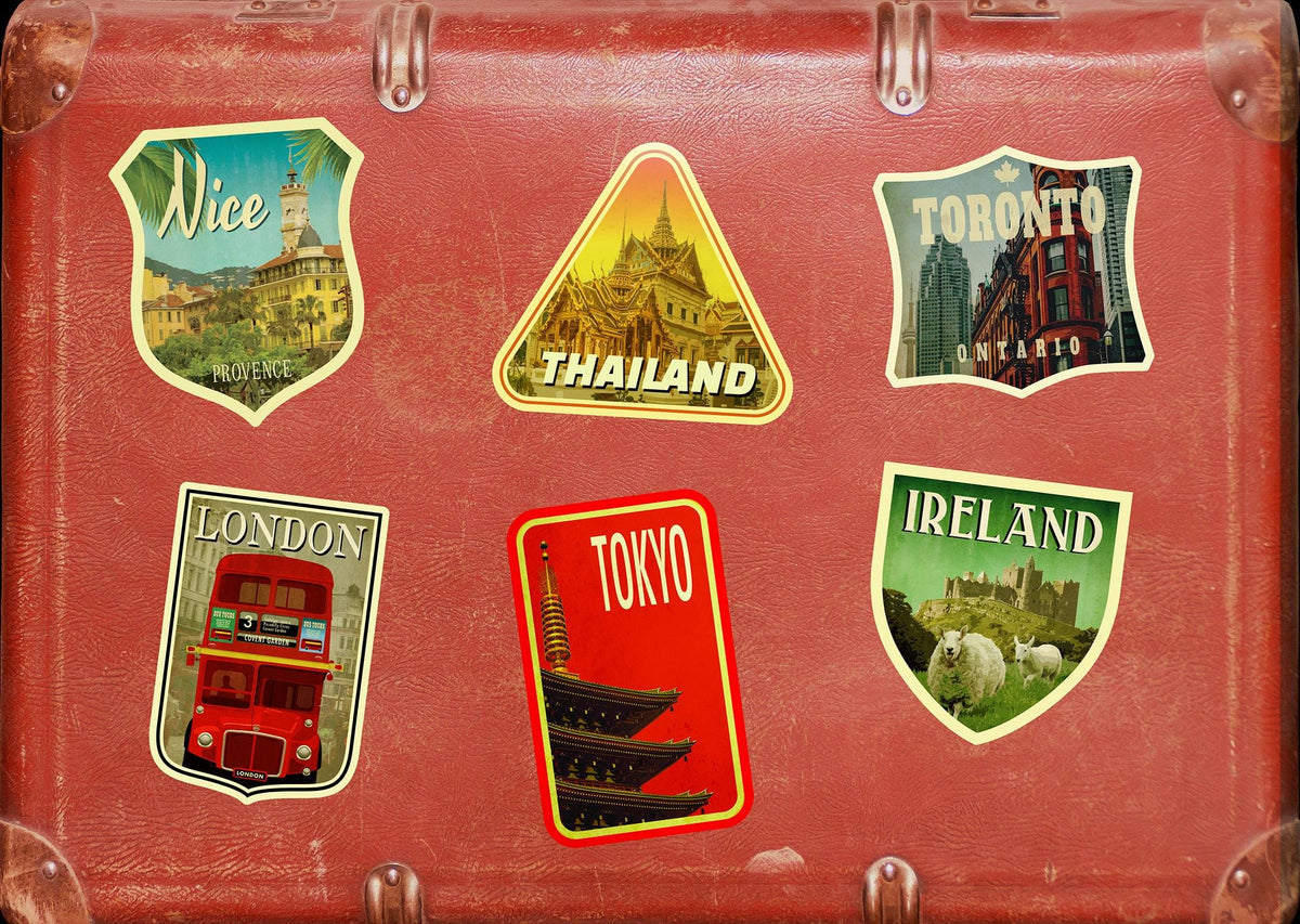 Thailand travel sticker, vintage style decal for suitcase, luggage, laptop or water bottle