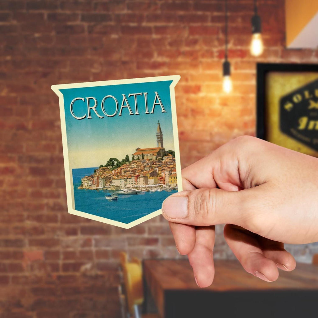 Croatia Travel Sticker: Vintage-Style Luggage Decal