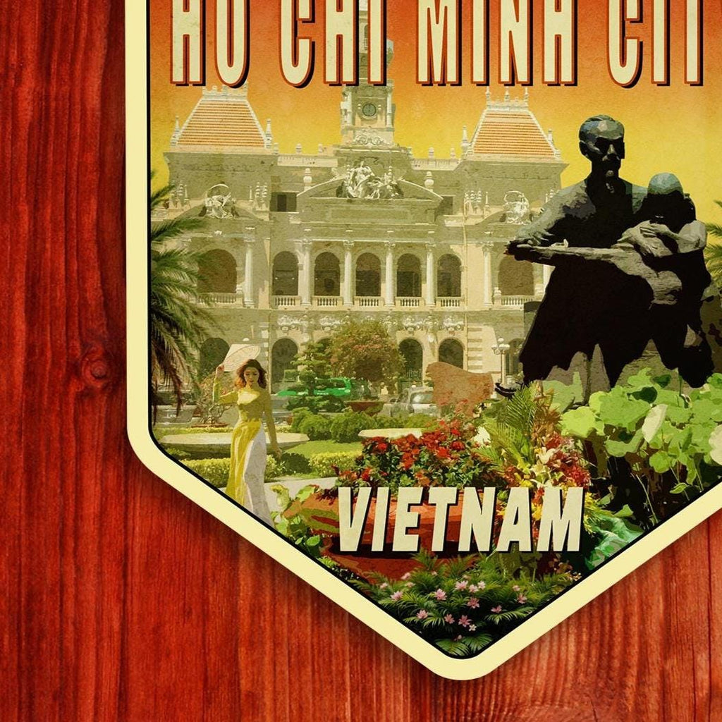 Ho Chi Minh City Travel Sticker: Vintage Vietnam Decal