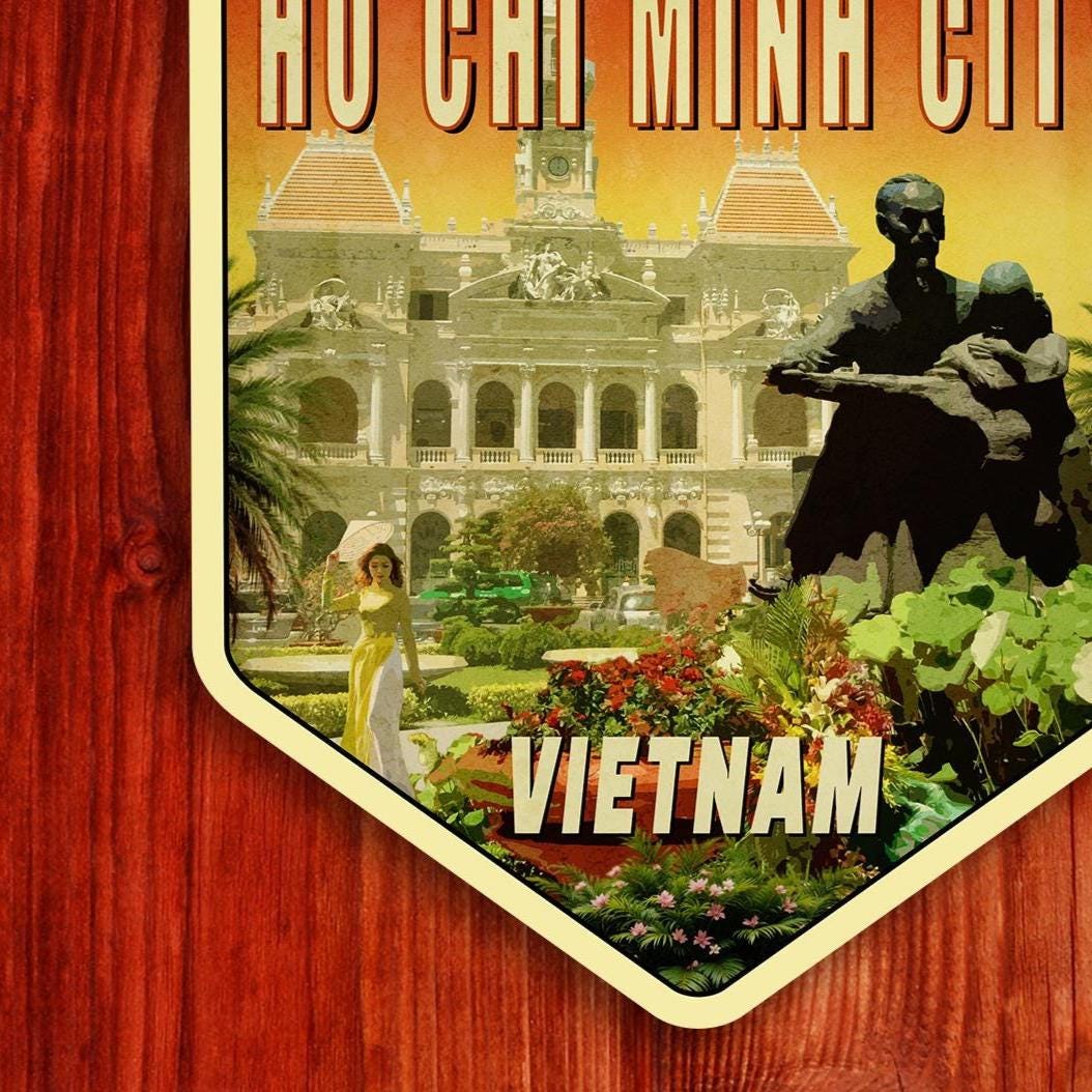 Ho Chi Minh City Travel Sticker: Vintage Vietnam Decal