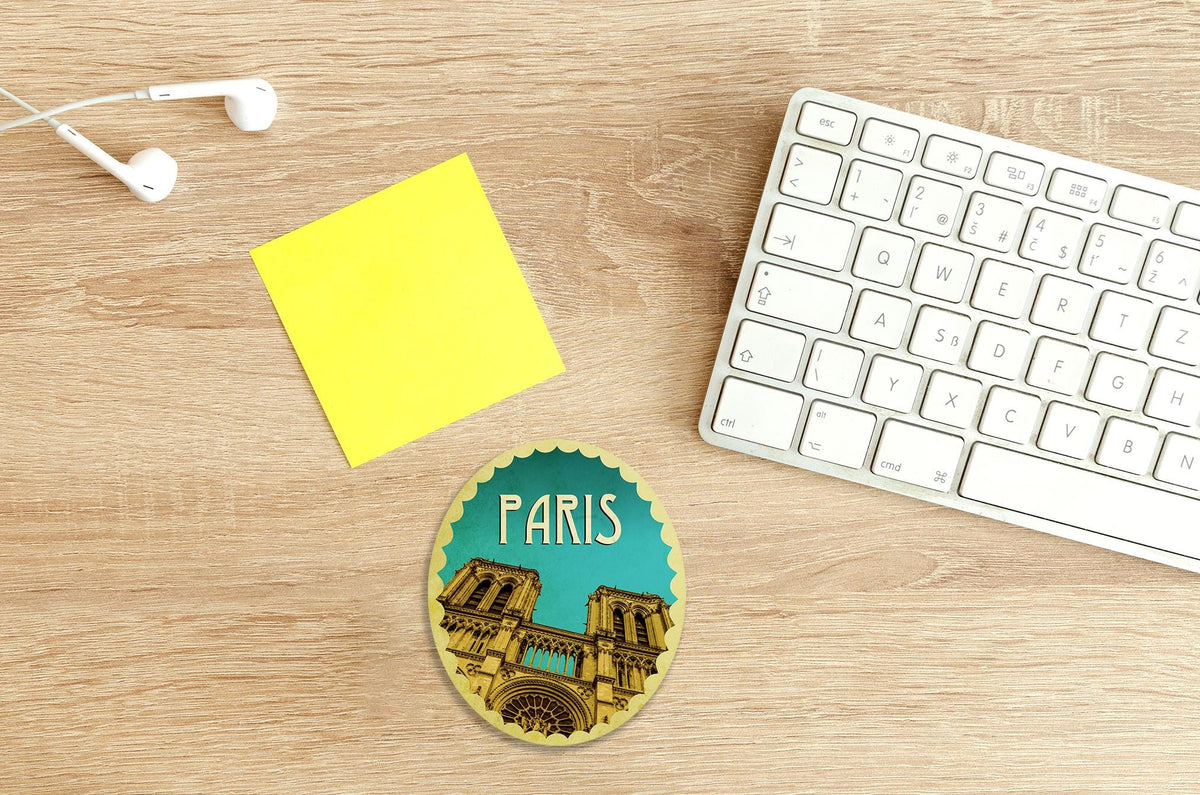 Paris Travel Sticker: Vintage style Decal for Laptop, Suitcase