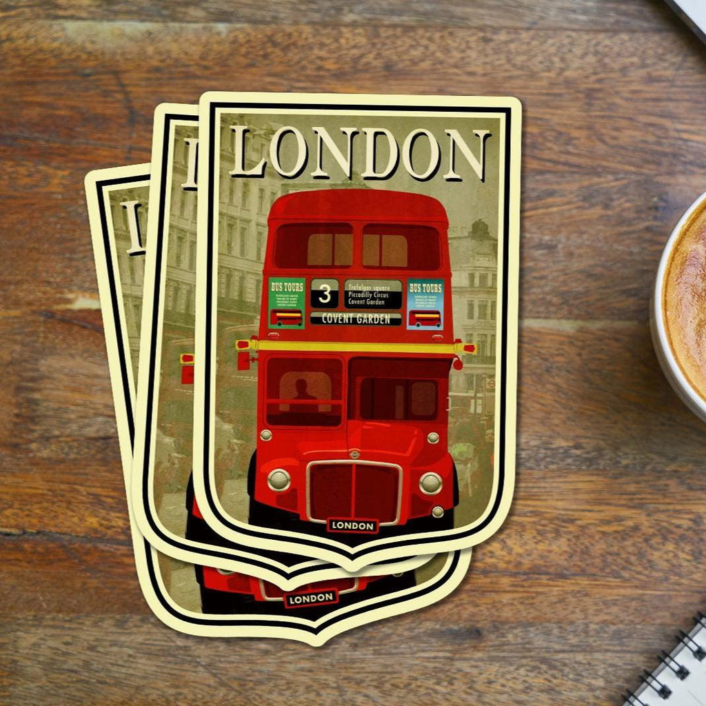 London Travel Sticker: Vintage style England Suitcase Decal