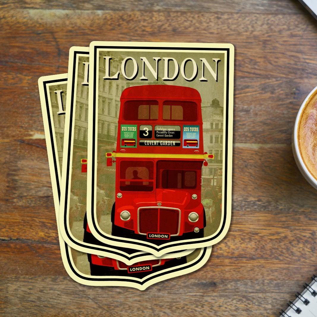 London Travel Sticker: Vintage style England Suitcase Decal
