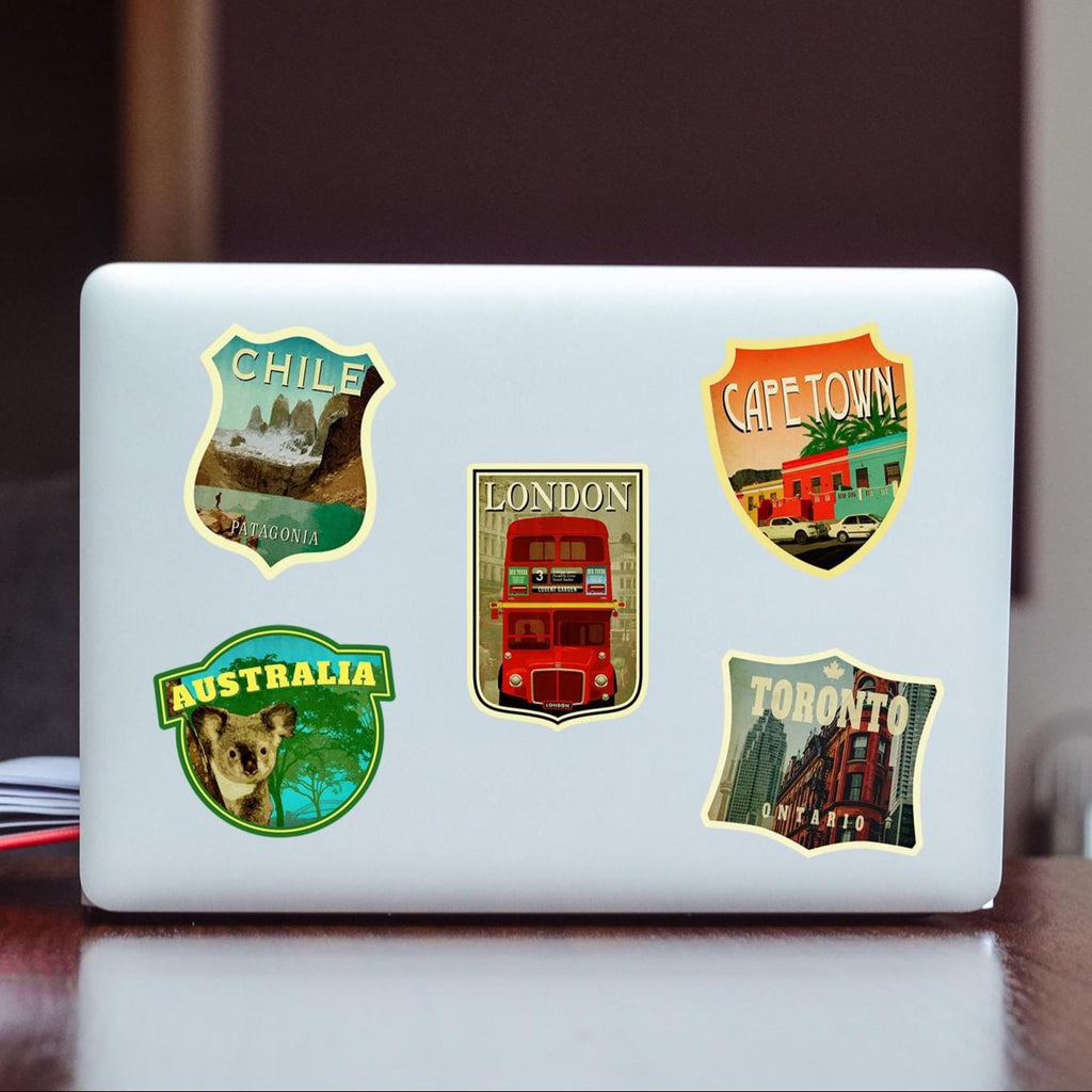 London Travel Sticker: Vintage style England Suitcase Decal