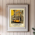 Lisbon Travel Poster: Vintage Yellow Tram, Minimalist Art Print