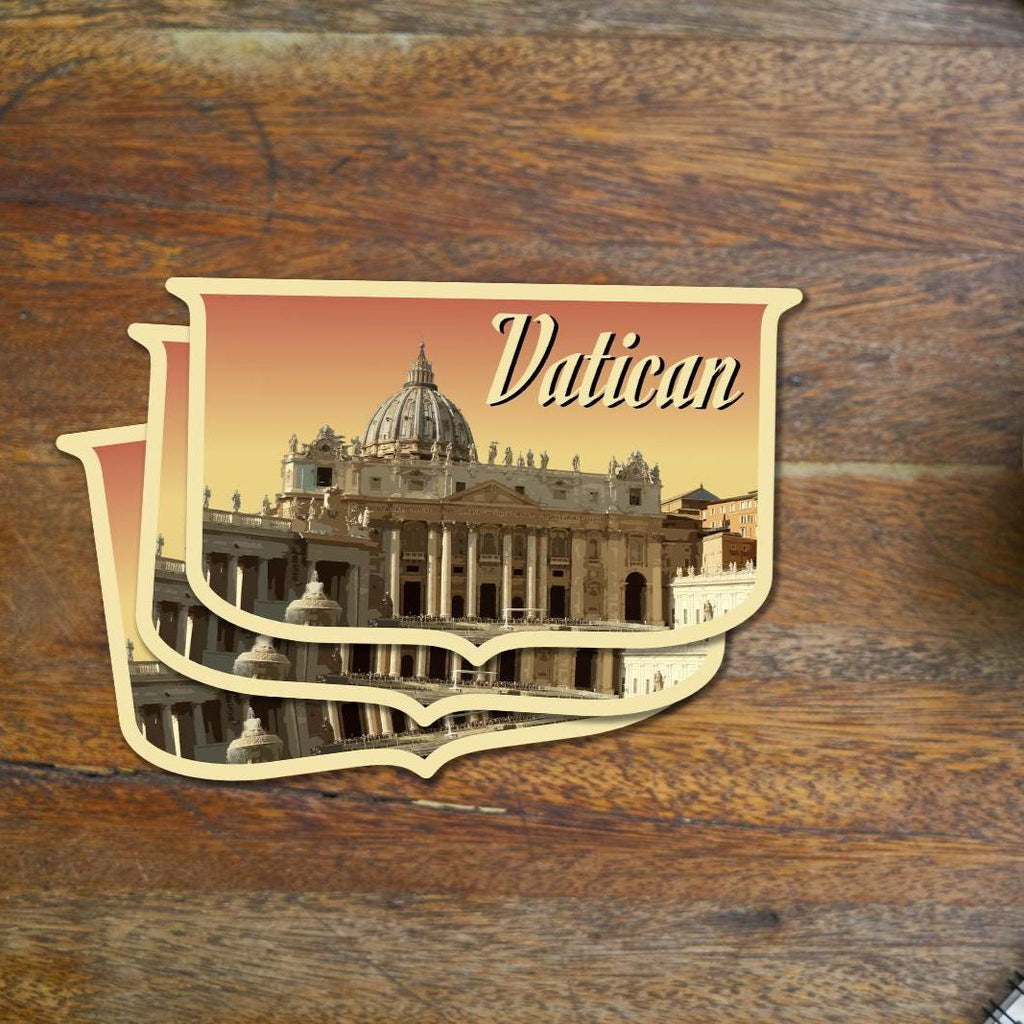 Vatican City Travel Sticker: Vintage-Style Luggage Decal