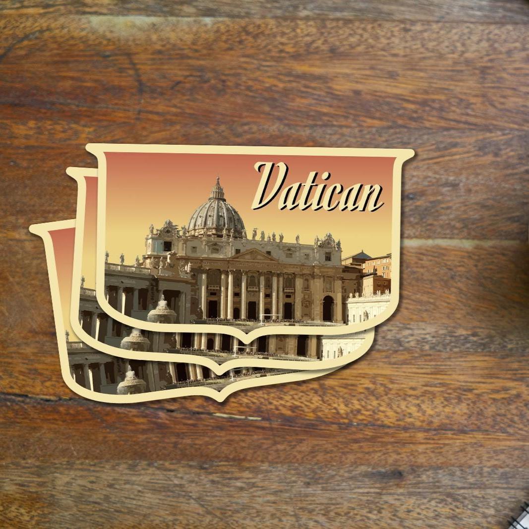 Vatican City Travel Sticker: Vintage-Style Luggage Decal