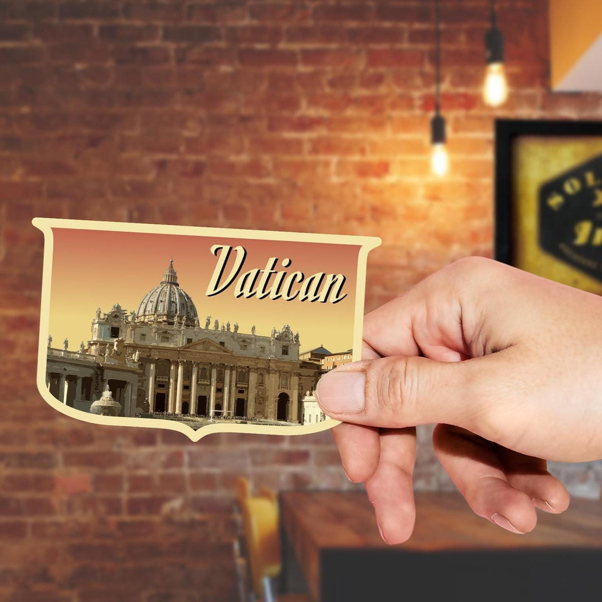 Vatican City Travel Sticker: Vintage-Style Luggage Decal