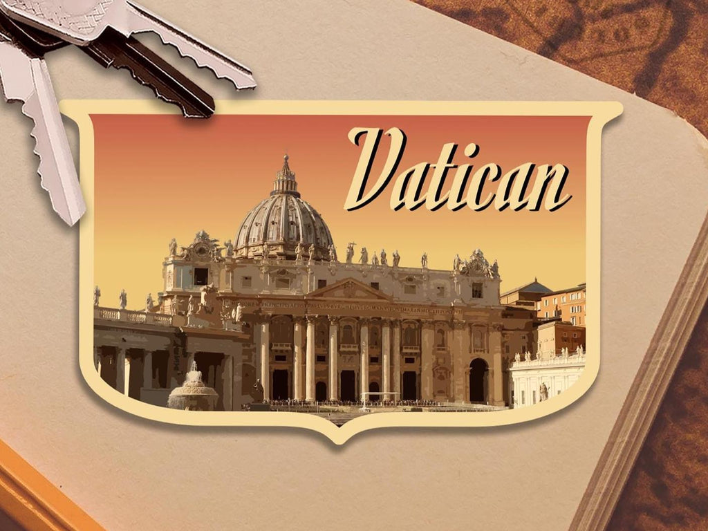 Vatican City Travel Sticker: Vintage-Style Luggage Decal