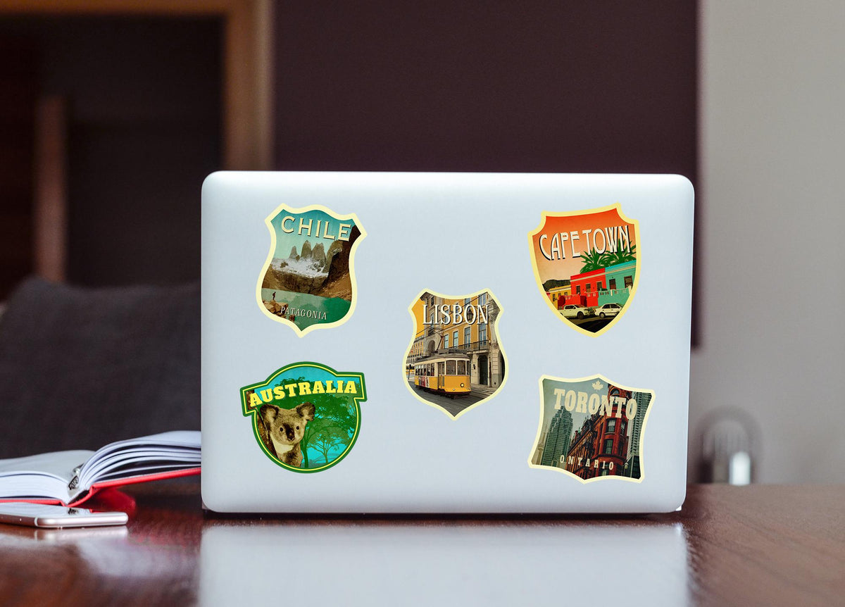 Lisbon Portugal Travel Sticker: Vintage-Style Luggage Decal