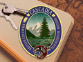Cascadia travel sticker, vintage style decal for suitcase, luggage, laptop or water bottle