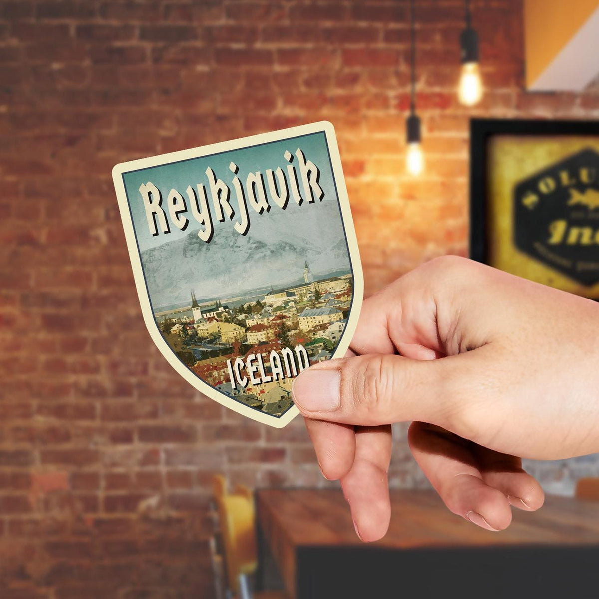 Reykjavik, Iceland Travel Sticker: Vintage-style decals