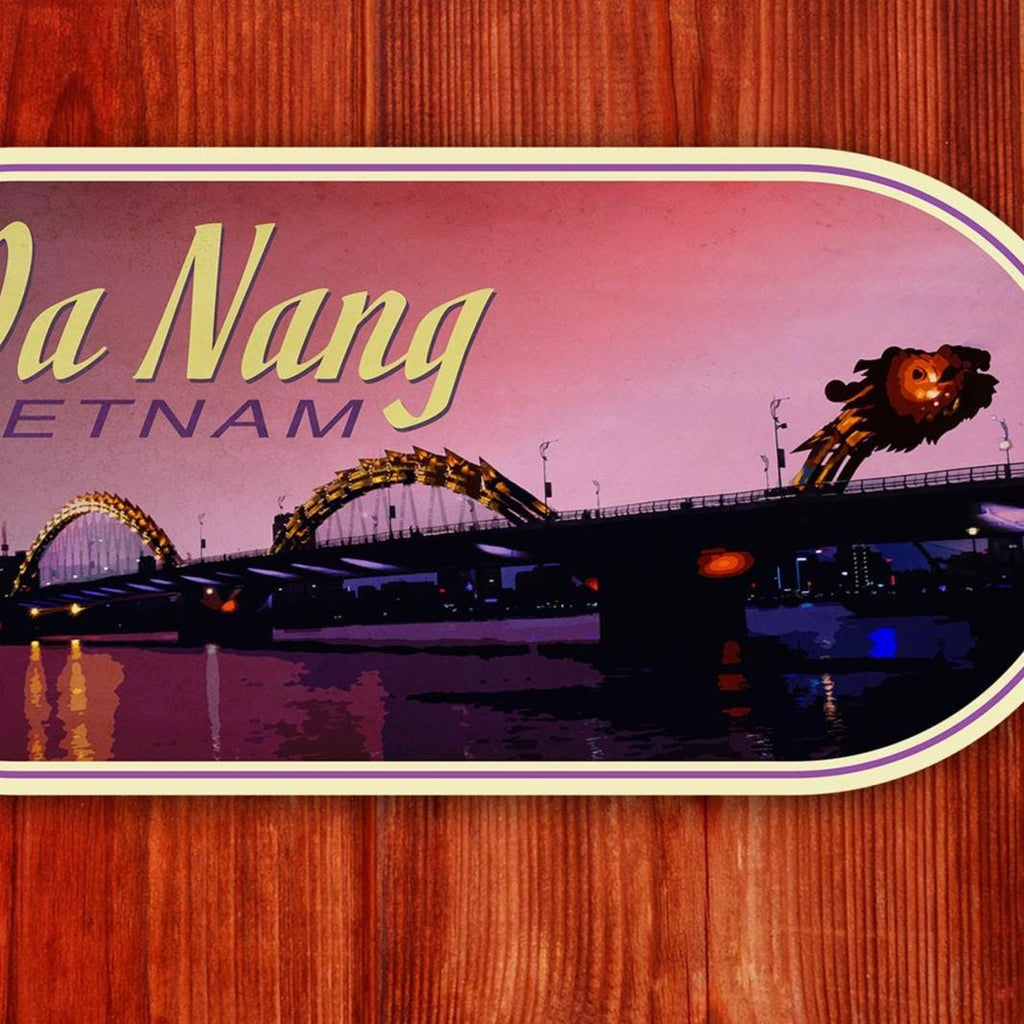 Da Nang Travel Sticker: Vintage-style Vietnam Decal