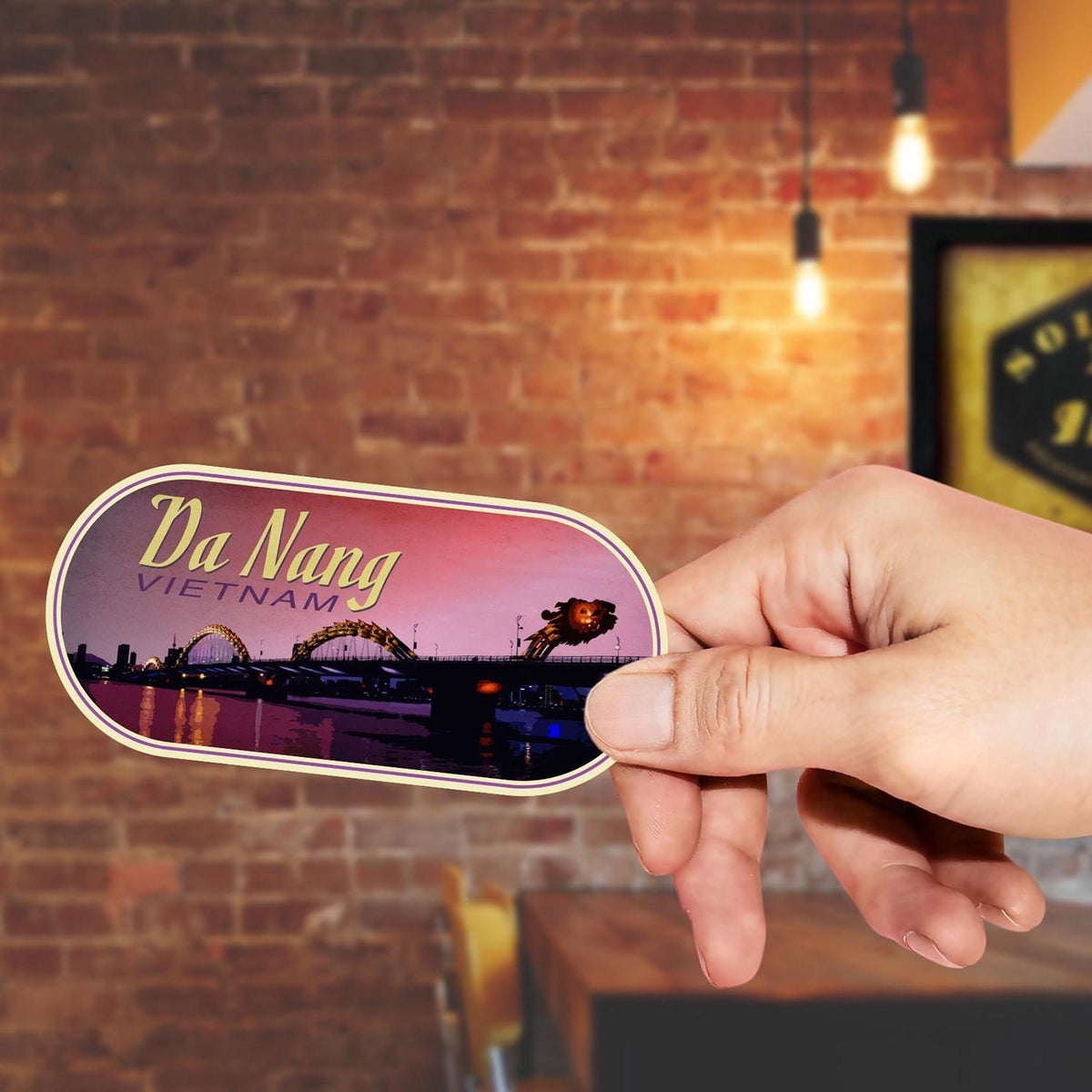 Da Nang Travel Sticker: Vintage-style Vietnam Decal