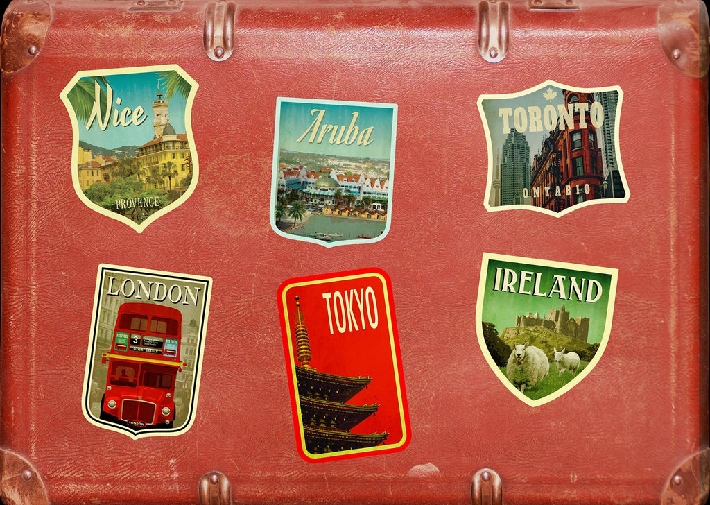 Aruba travel sticker, vintage style decal for suitcase, luggage, laptop or water bottle