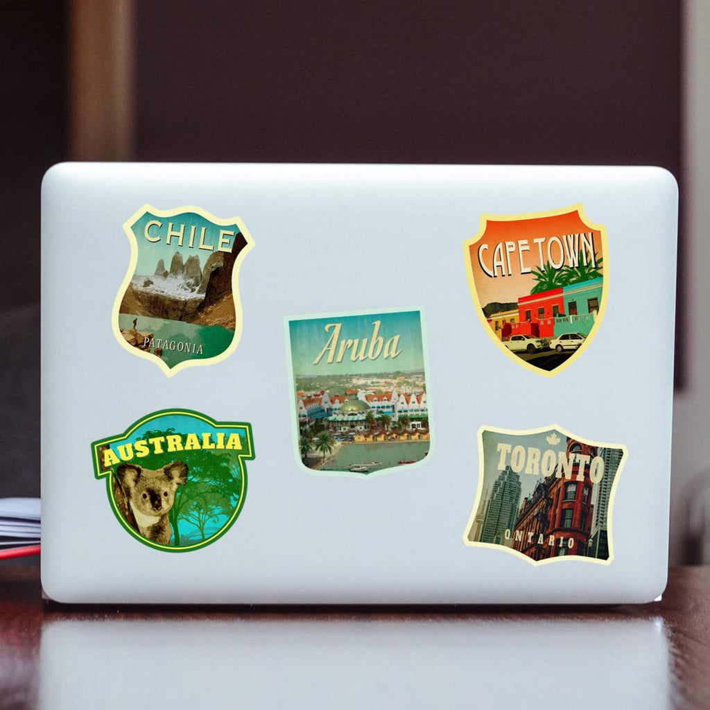 Aruba travel sticker, vintage style decal for suitcase, luggage, laptop or water bottle