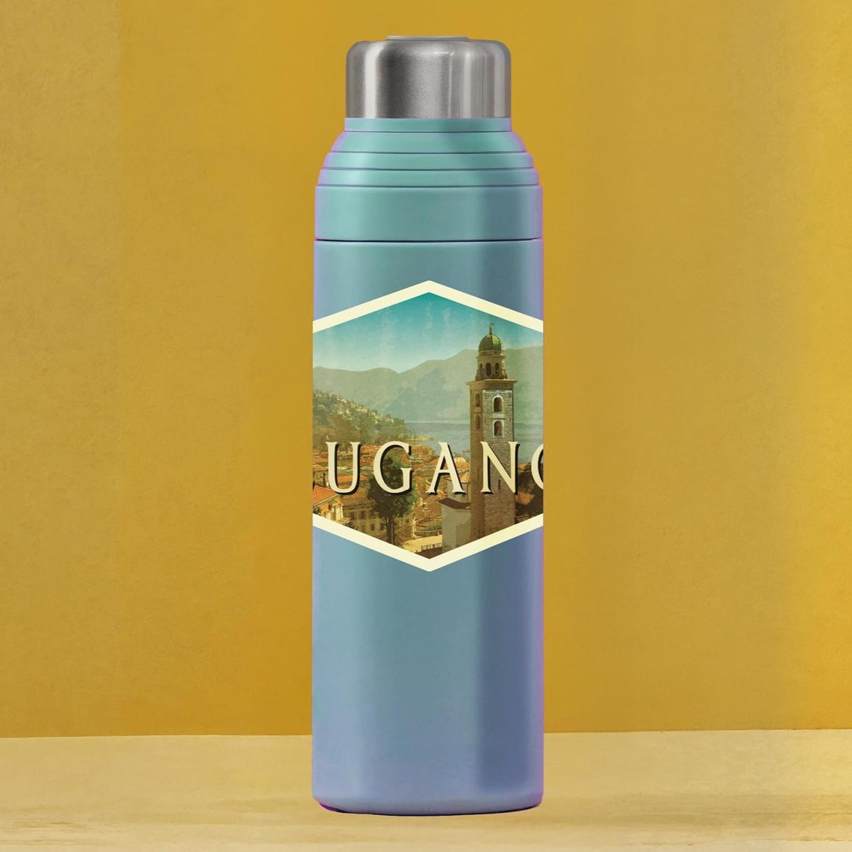 Lugano Switzerland Travel Sticker: Vintage-style  Luggage Decal