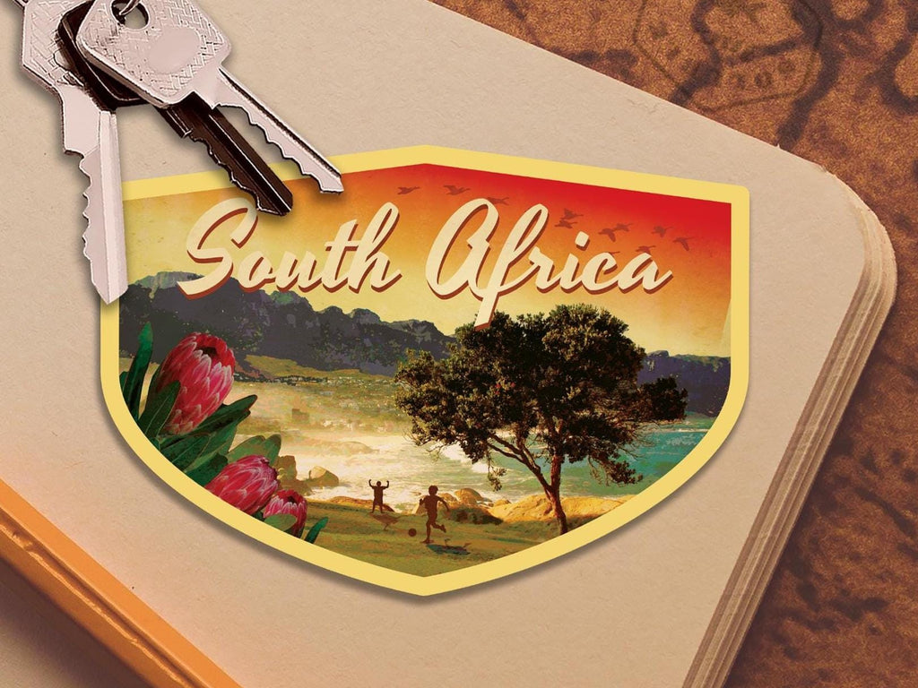 South Africa Travel Sticker: Vintage-style Luggage Label Decal
