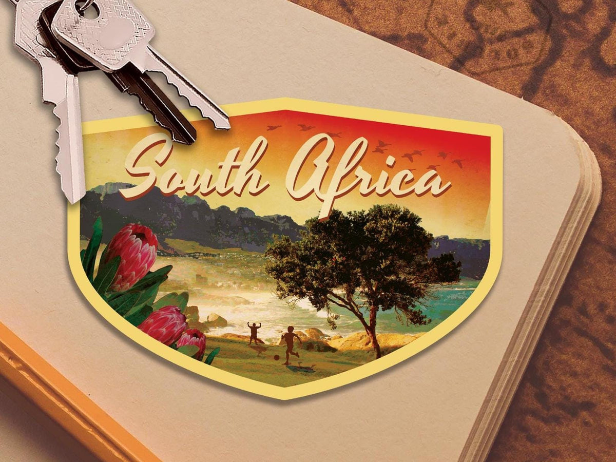 South Africa Travel Sticker: Vintage-style Luggage Label Decal