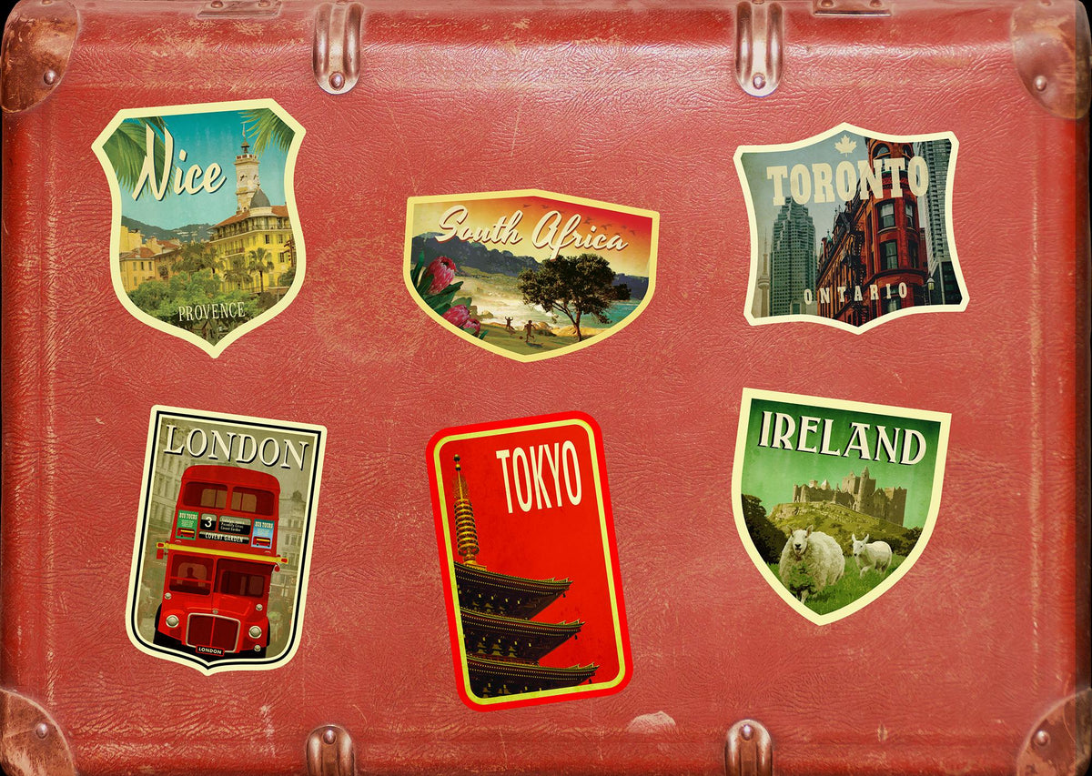 South Africa Travel Sticker: Vintage-style Luggage Label Decal
