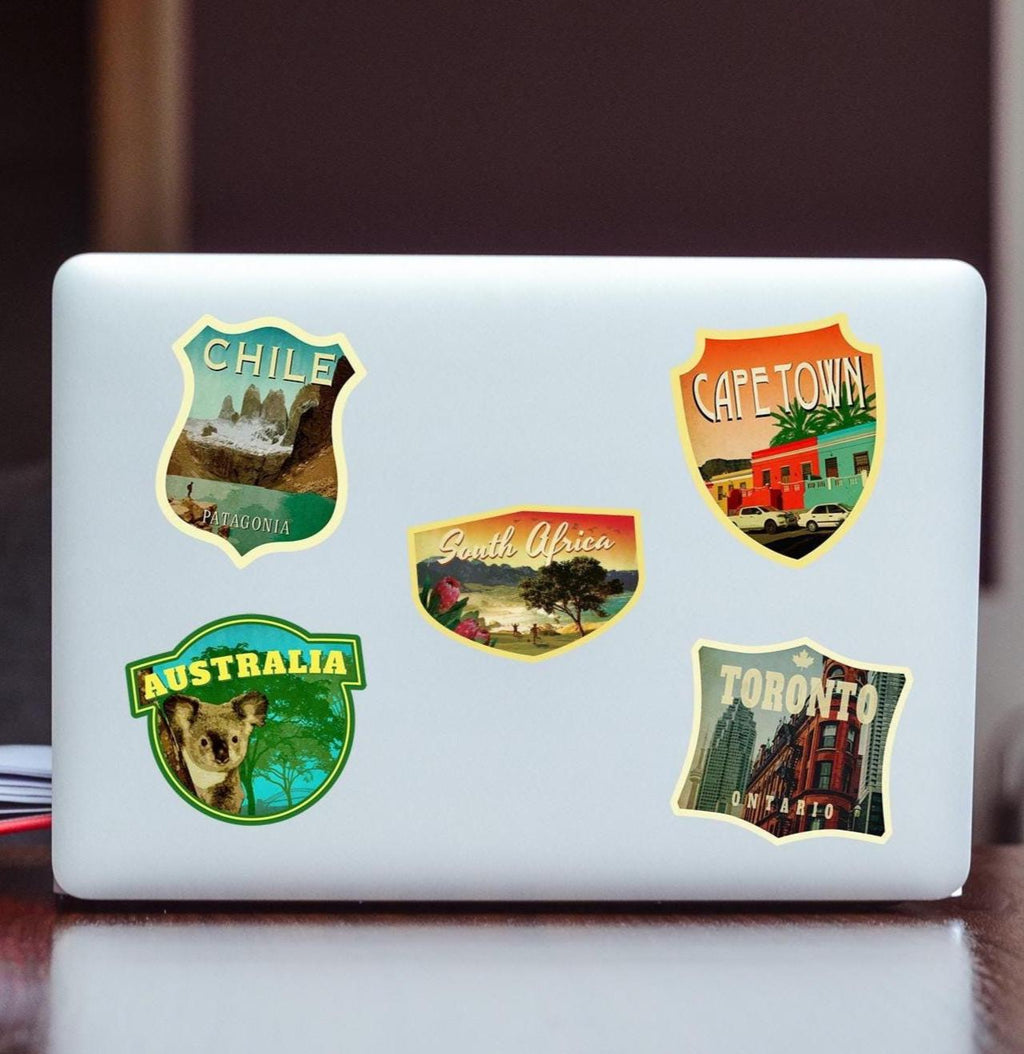 South Africa Travel Sticker: Vintage-style Luggage Label Decal