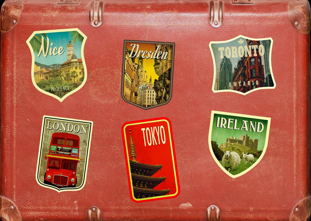 Dresden Travel Sticker: Vintage-style Suitcase Decal