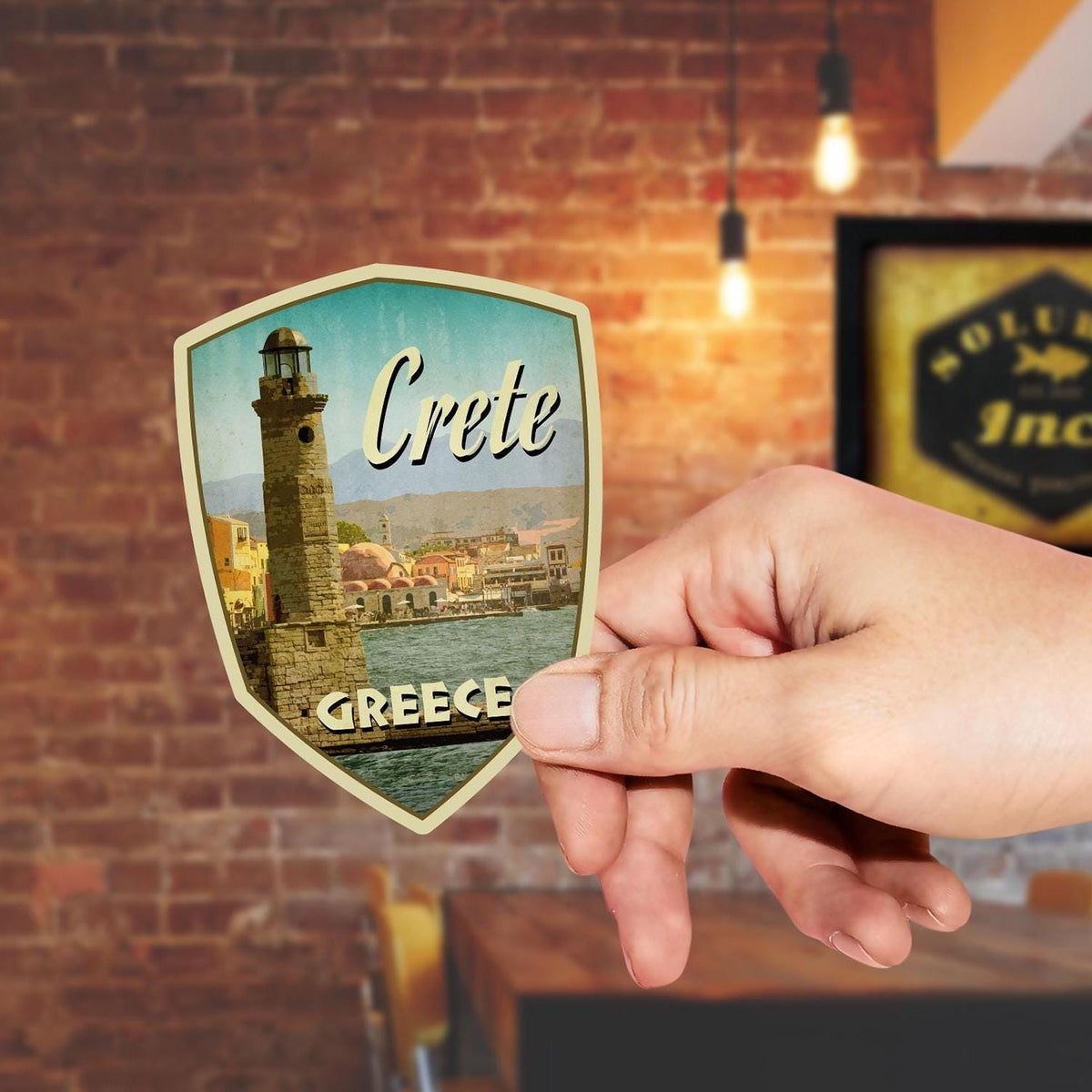 Crete, Greece Travel Sticker: Vintage-style Luggage Decal