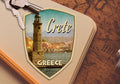 Crete, Greece Travel Sticker: Vintage-style Luggage Decal