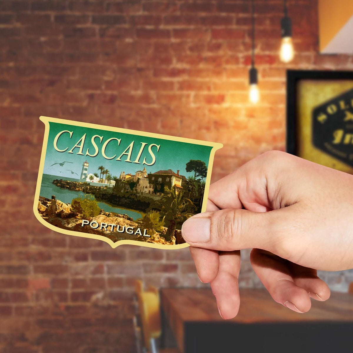 Cascais Portugal Travel Sticker: Vintage-Style Luggage Decal
