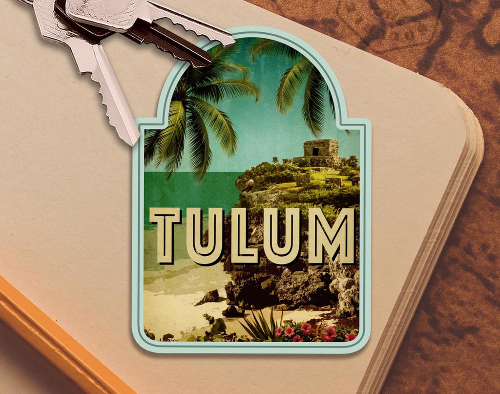 Tulum, Mexico travel sticker, vintage style decal and travel gift