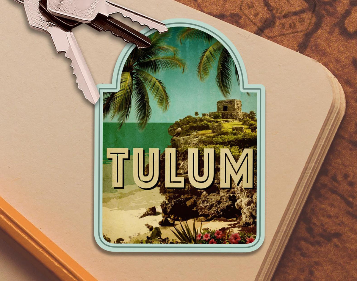 Tulum, Mexico travel sticker, vintage style decal and travel gift