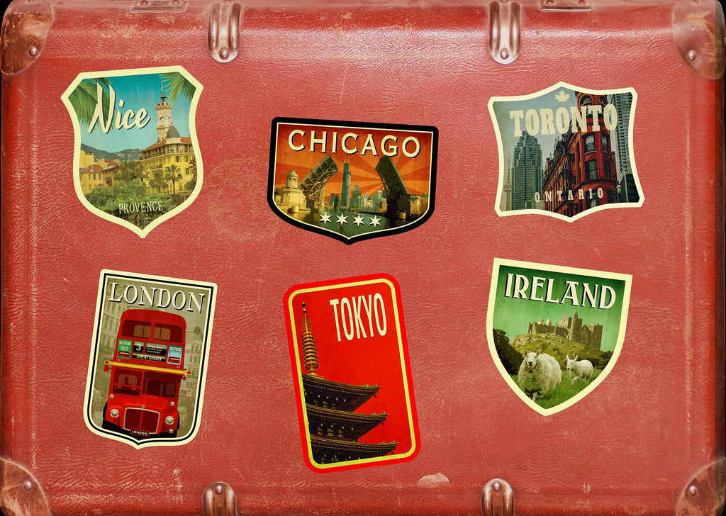 Chicago travel sticker, vintage style decal for suitcase, luggage, laptop or water bottle