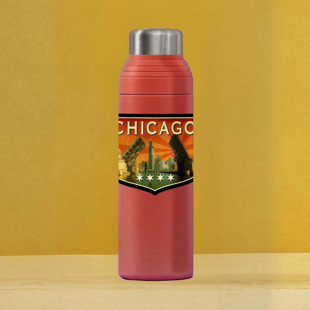 Chicago travel sticker, vintage style decal for suitcase, luggage, laptop or water bottle