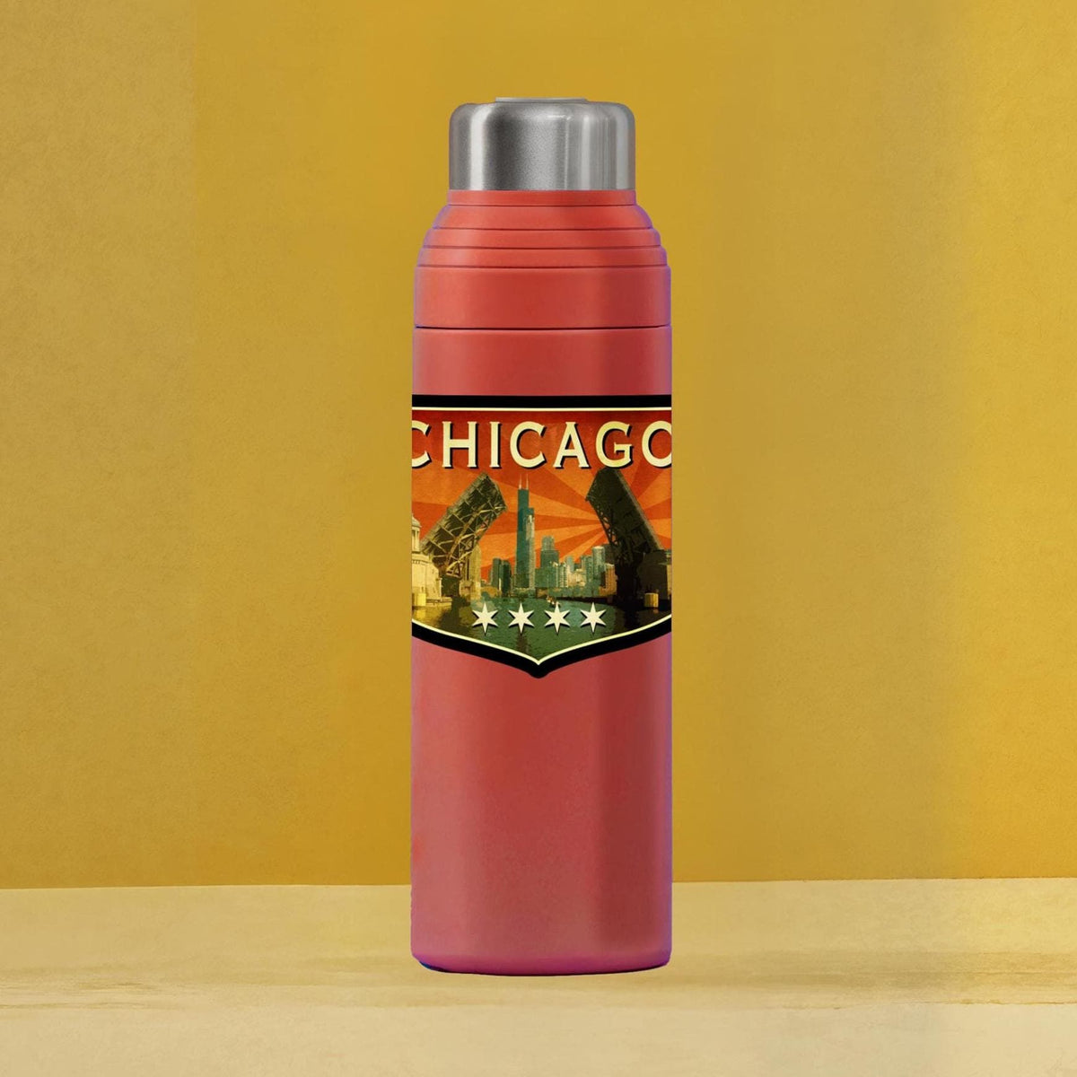 Chicago travel sticker, vintage style decal for suitcase, luggage, laptop or water bottle