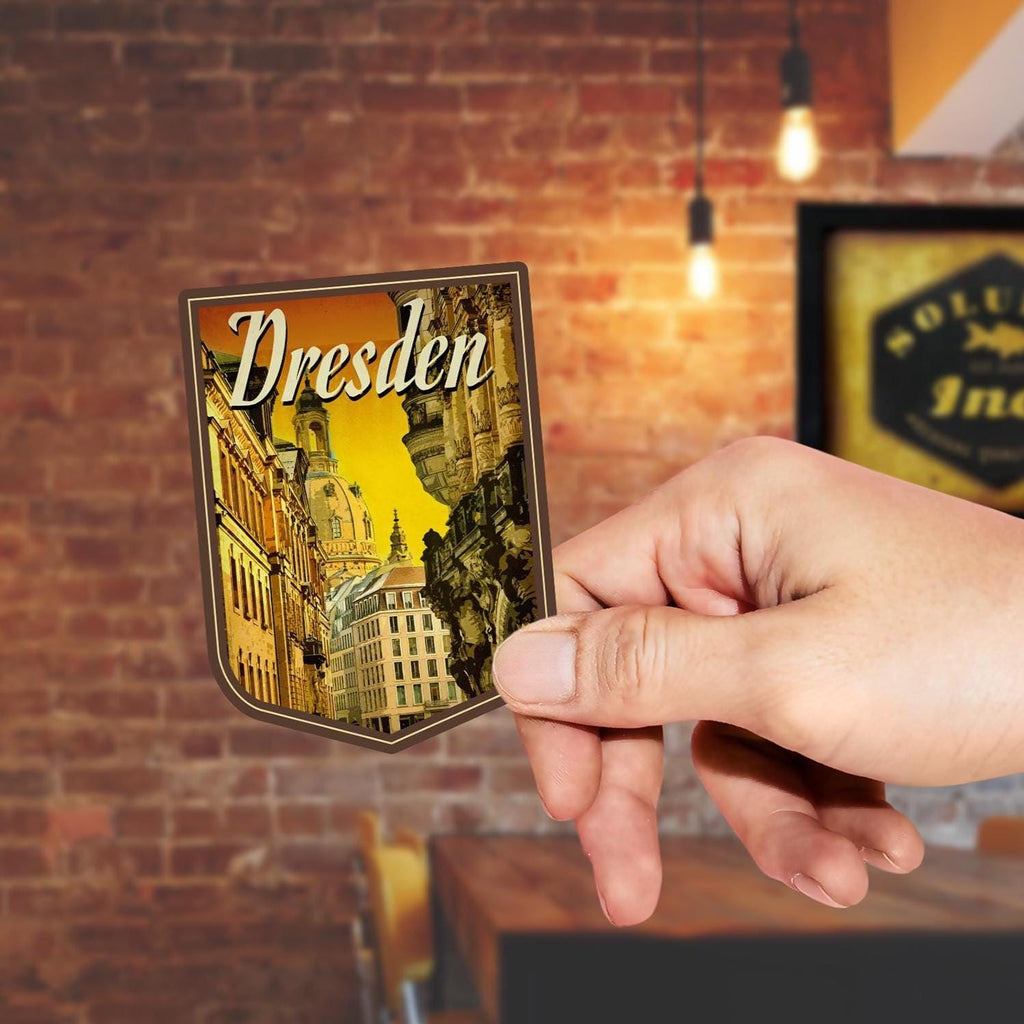 Dresden Travel Sticker: Vintage-style Suitcase Decal