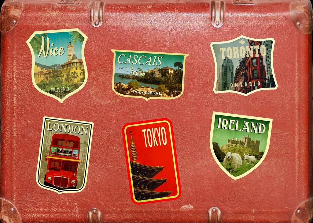 Cascais Portugal Travel Sticker: Vintage-Style Luggage Decal