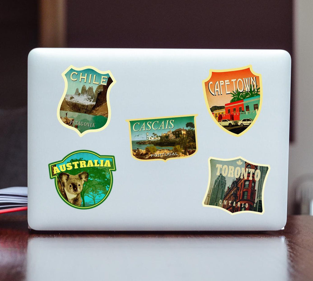 Cascais Portugal Travel Sticker: Vintage-Style Luggage Decal